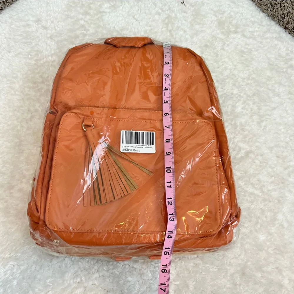 Minsong vegan leather diaper bag backpack